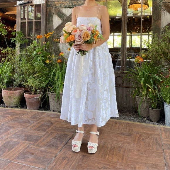 Cecilie Bahnsen tie back Sofie Rose-chinée Dress UK6 XS (Bridal) - Picture 3 of 11